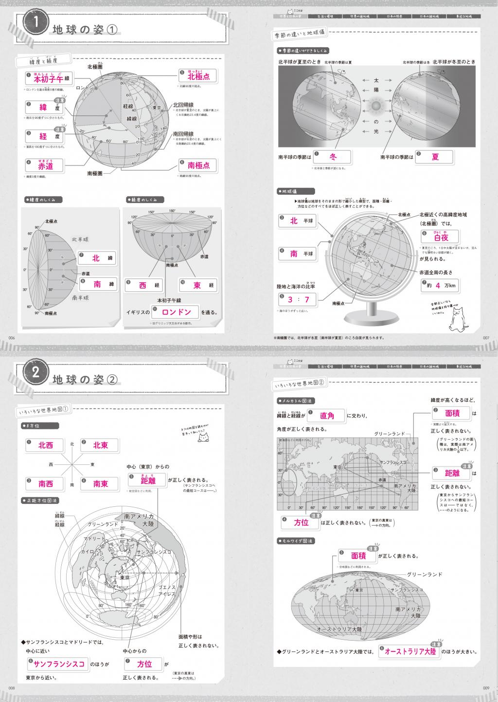 日本地図帳」と「白地図作業ノート」と「社会科記述演習ノート」３冊 